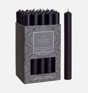 Night Black Rustic Baton Dinner Candle