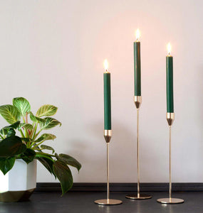 Holly Green Rustic Baton Dinner Candle