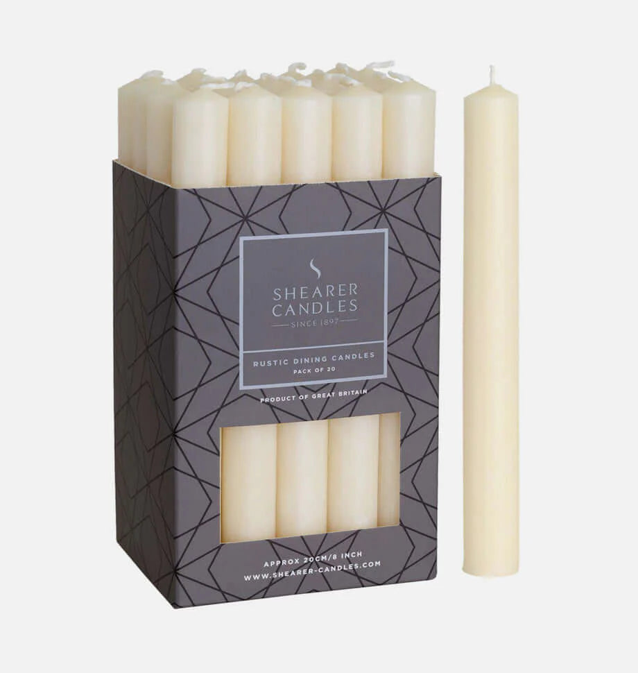 Cream Ivory Rustic Baton Dinner Candle