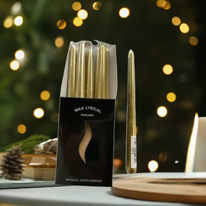 Taper Metallic Gold Dinner Candle