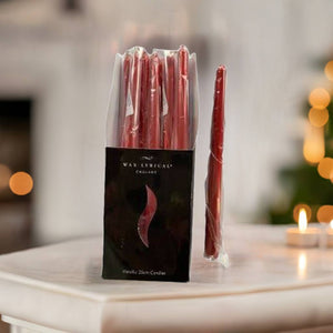 Taper Metallic Red Dinner Candle