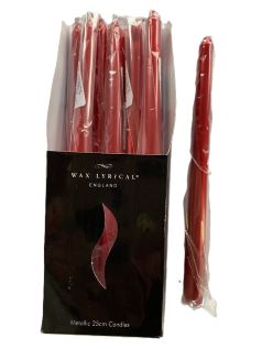 Taper Metallic Red Dinner Candle